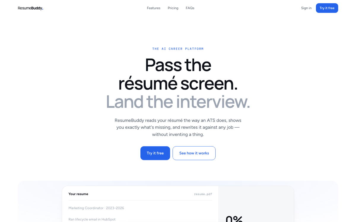 ResumeBuddy — AI career copilot