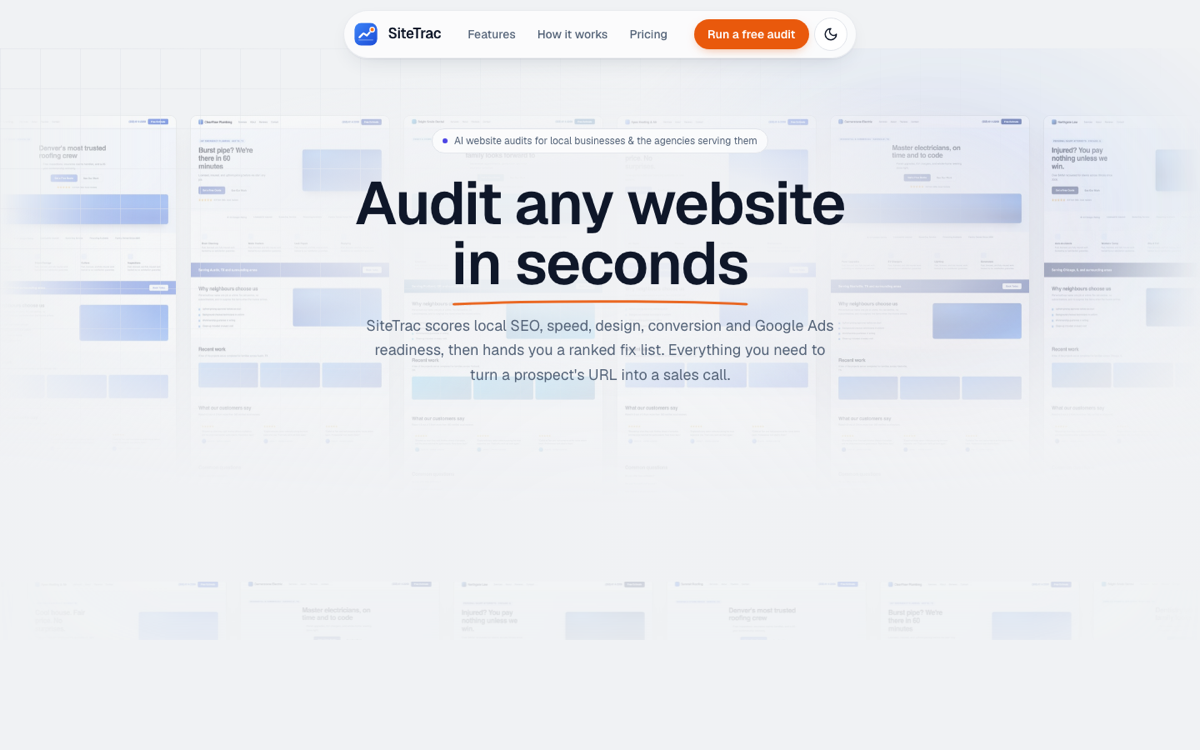 SiteTrac — AI website audit tool