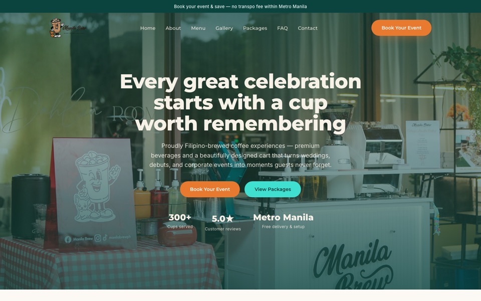 Manila Brew coffee storefront